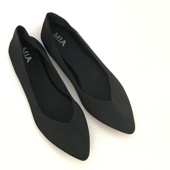 MIA Kerrie Point Toe Knit Flats Black Women’s Size 11 - Picture 1 of 16